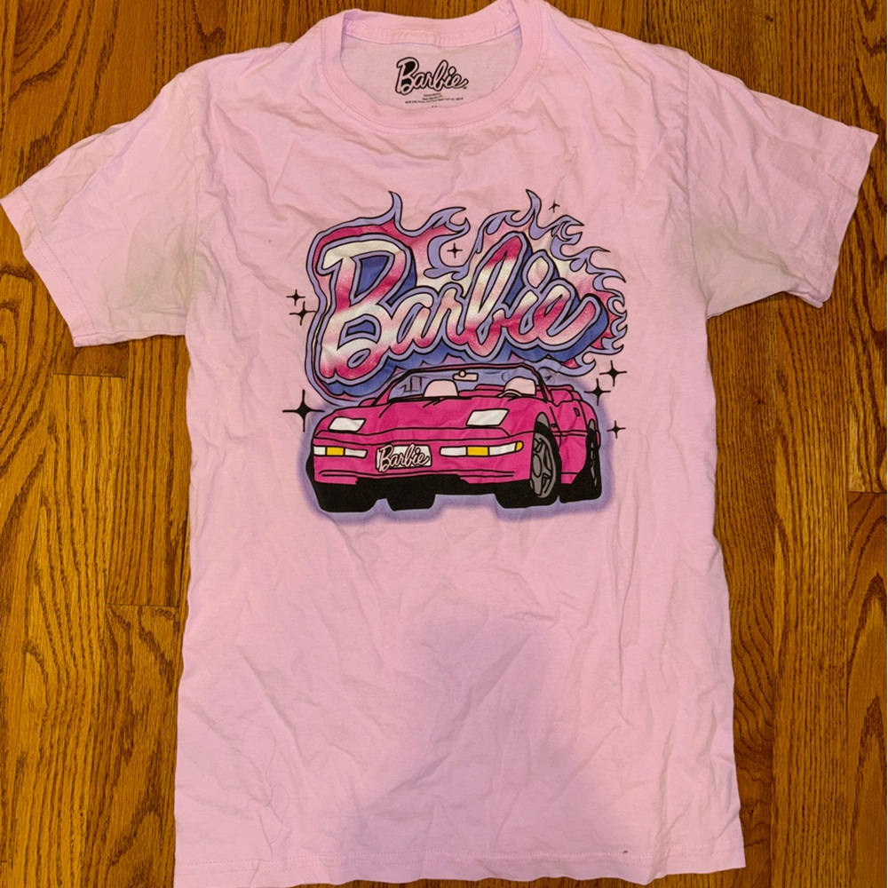 Barbie Graphic Tee with Pink Car Design